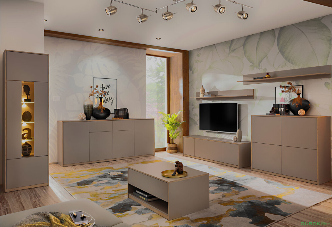 Fotografie 4 - TV stolek 2d1k šedý kubanit Complex