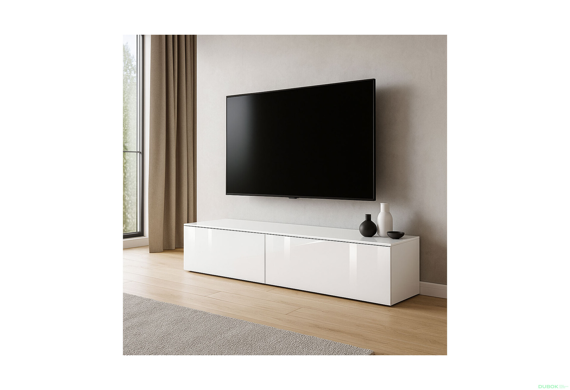 Fotografie 2 - TV stolek 1,75 lesklá bílá Legs Box