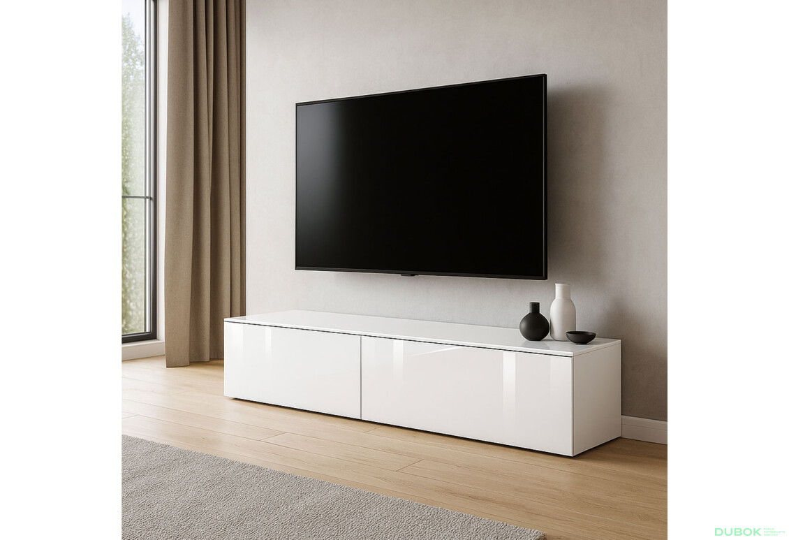 Fotografie 2 - TV stolek 1,75 lesklá bílá Legs Box