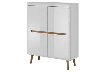 Komoda NK107 Nordi bílá / bílý lesk