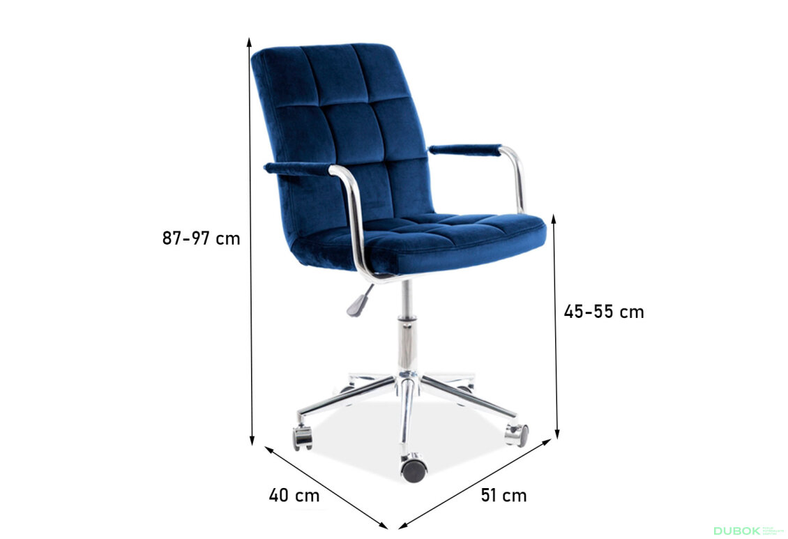 Obrázek 3 - Otočné křeslo Q-022 Velvet, tmavě modrá Bluvel 86