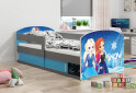 Fotografie 2 - Postel Luki 1 grafit Frozen 80x160 cm s roštem, matrací