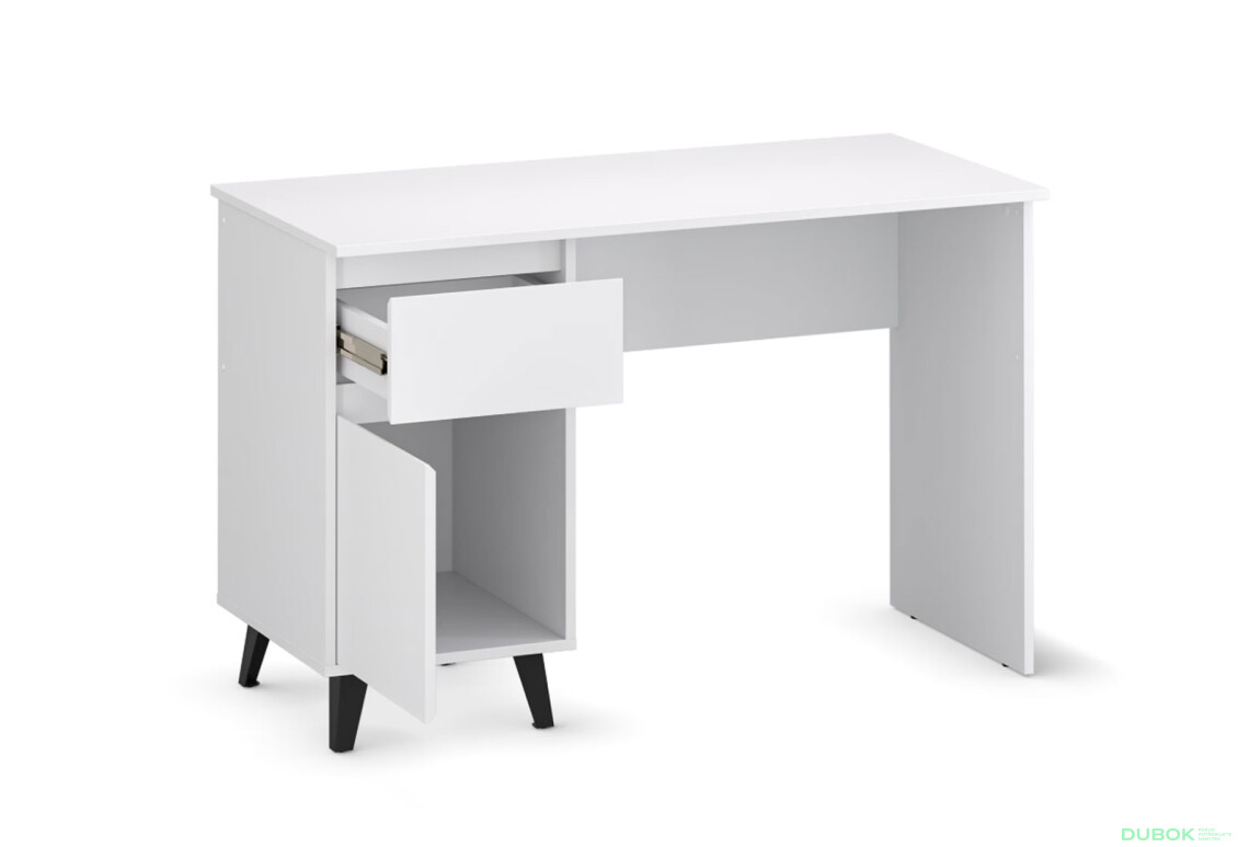 Fotografie 5 - Psací stůl BORG 1d1s/120 bílý