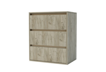 Komoda Idea K 760/600/3š dub kraft šedý / satén