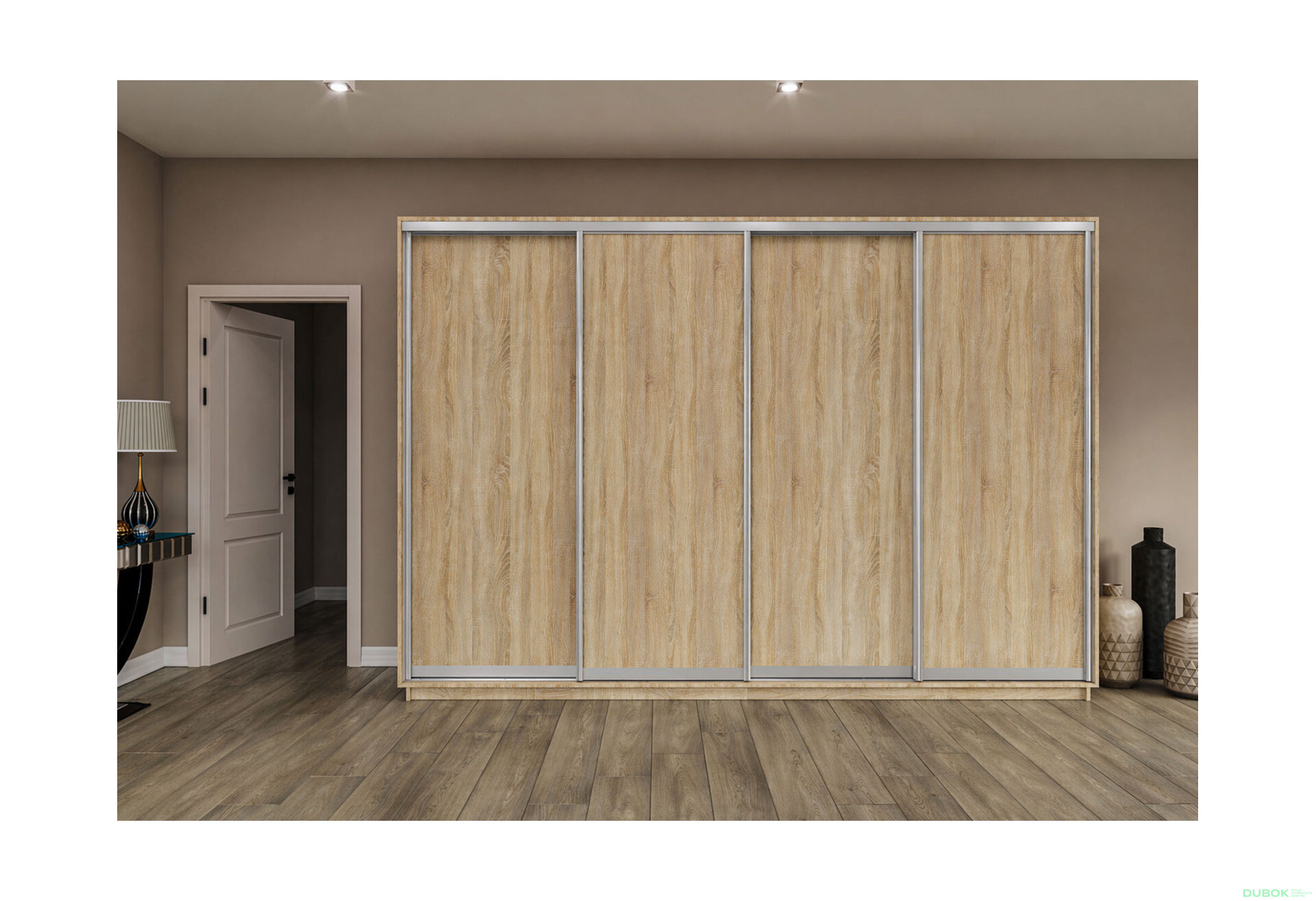 Fotografie 2 - Skříň s posuvnými dveřmi 2200x3000x600 4LTD dub sonoma, profil stříbrný