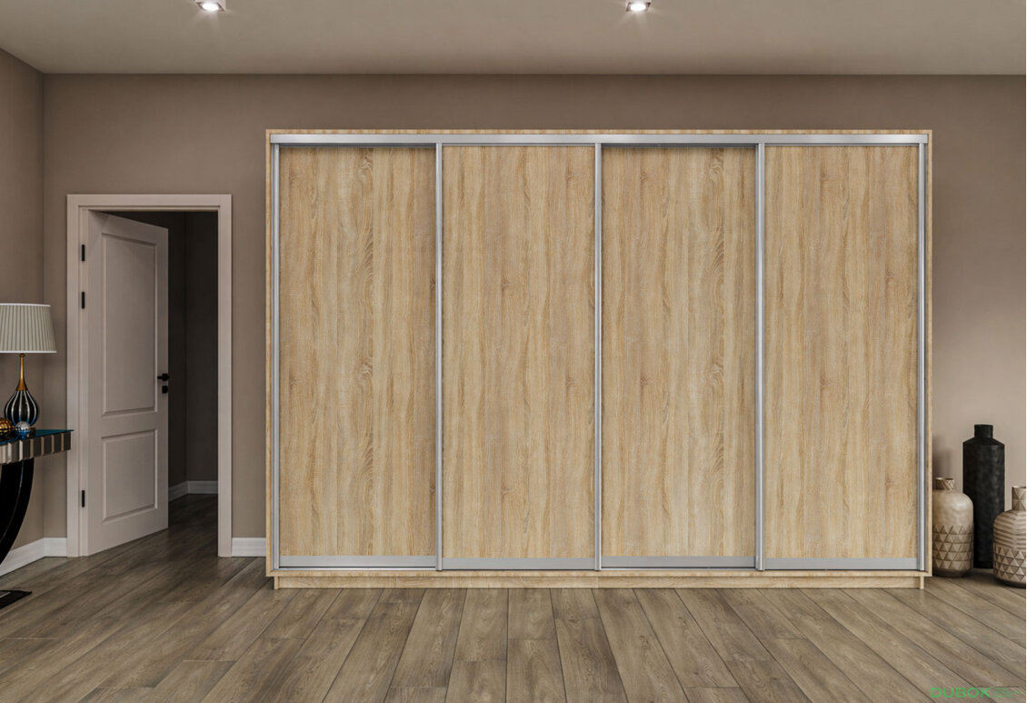 Fotografie 2 - Skříň s posuvnými dveřmi 2200x3000x600 4LTD dub sonoma, profil stříbrný