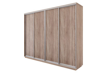 Skříň s posuvnými dveřmi 2200x3000x600 4LTD dub sonoma, profil stříbrný