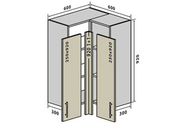 V58 Rohová skříňka 60x60 Interno Luxe