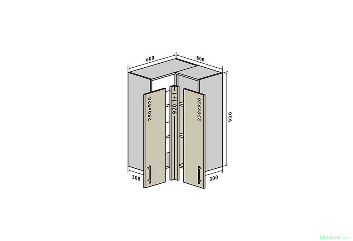 V58 Rohová skříňka 60x60 Interno Luxe