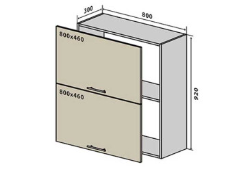 V61 Skříňka nad digestoř 80 Interno Luxe