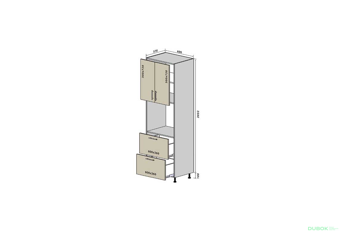 N19 Skříň 2D2Š Interno Luxe