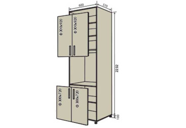 N20 Skříň (horní f30x92-2ks, dolní f30x72-2ks) Interno Luxe