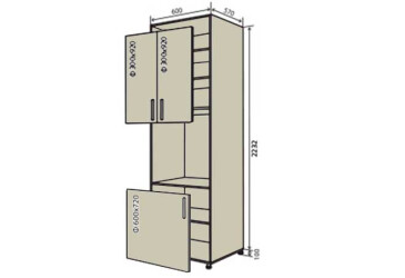 N20 Skříň (vrch f30x92-2ks, spodek f60x72-1ks) Interno Luxe