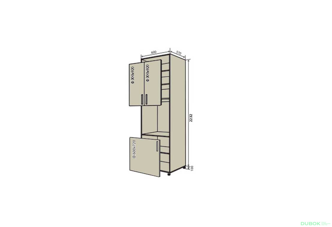 N20 Skříň (vrch f30x92-2ks, spodek f60x72-1ks) Interno Luxe