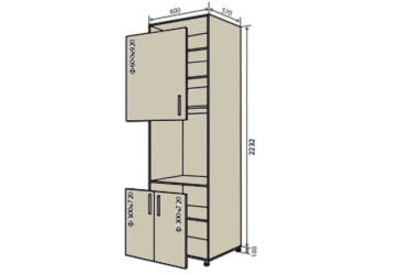 N20 Skříň (horní f60x92-1ks, dolní f30x72-2ks) Interno Luxe