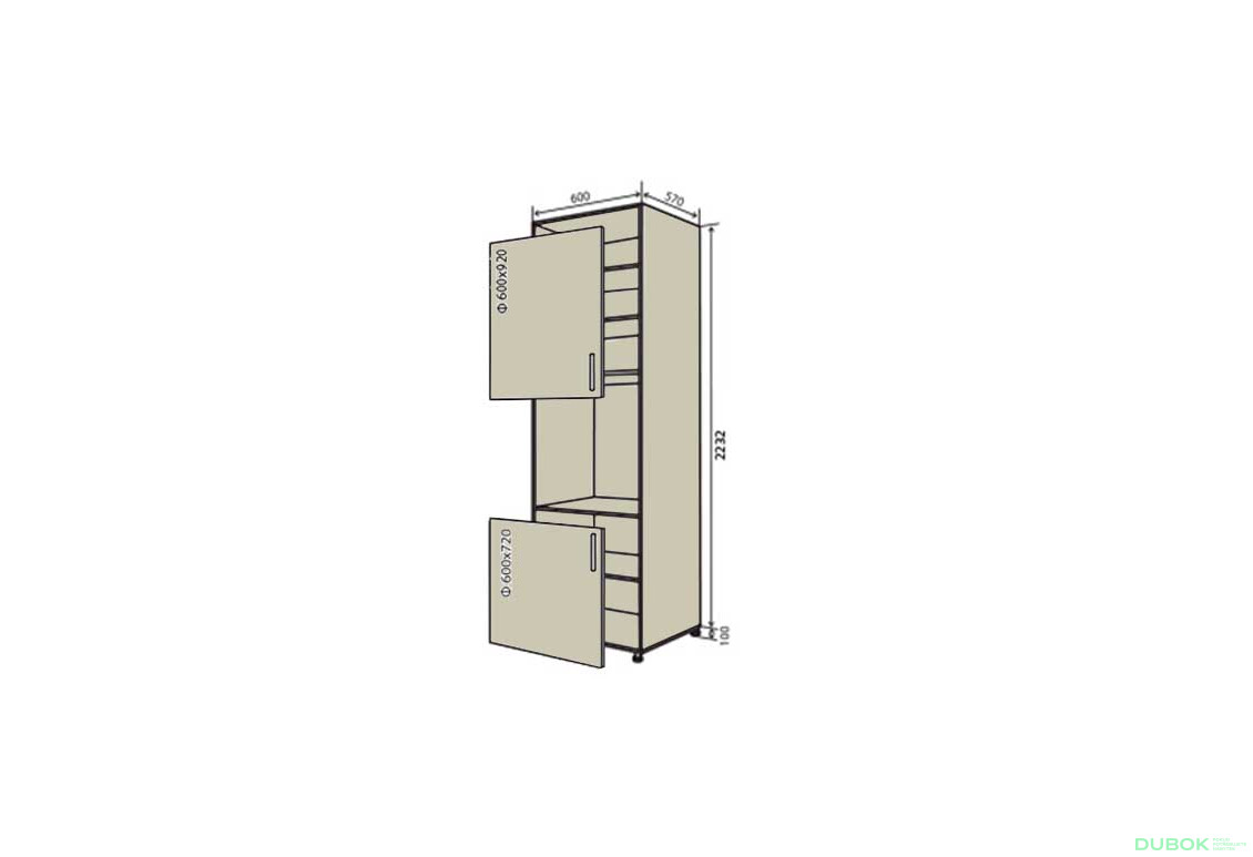 N20 Skříň (vrch f60x92-1ks, spodek f60x72-1ks) Interno Luxe