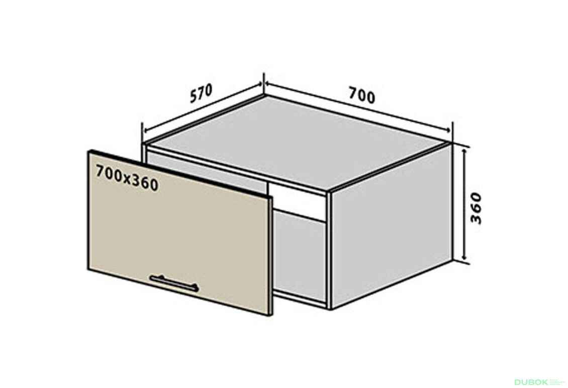 V67 Skříňka nad digestoř 70 Interno Luxe