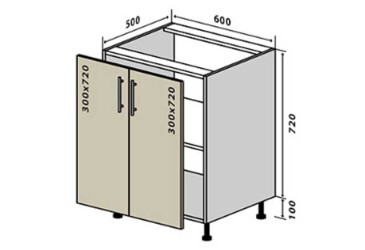 N6 Skříňka 2D 60 Interno Luxe