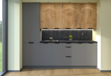 Sada 2.6 vrch Dub kraft, spodek Antracit / Grafit Leo