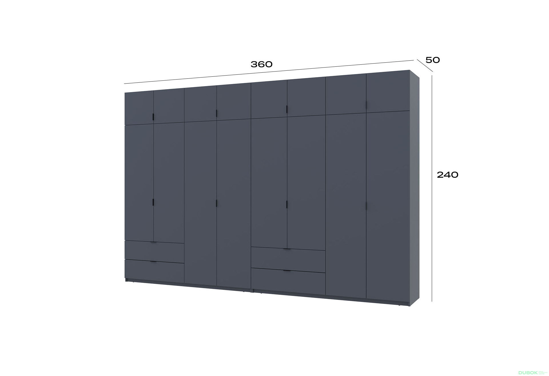 Skříň Lukas 4+4 DT 360 grafit - Fotografie 7 Fotografie 7 - Skříň Lukas 4+4 DT 360 grafit