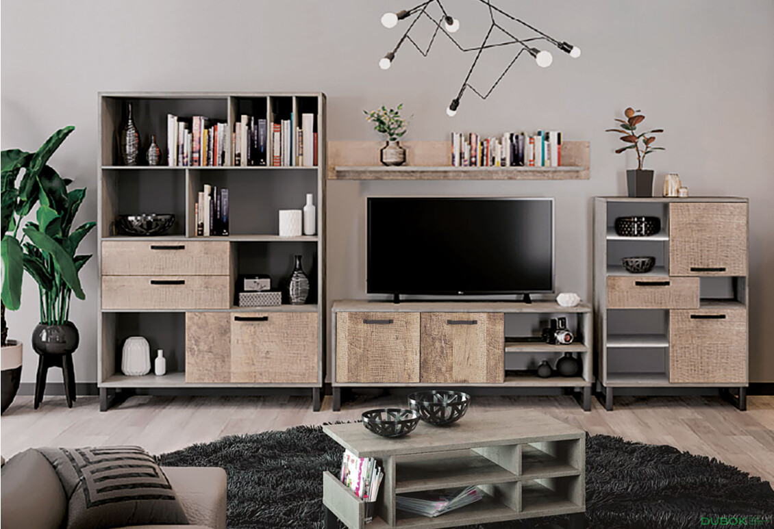 Obývací sestava 3.5 m šedá / dub pískový Bari