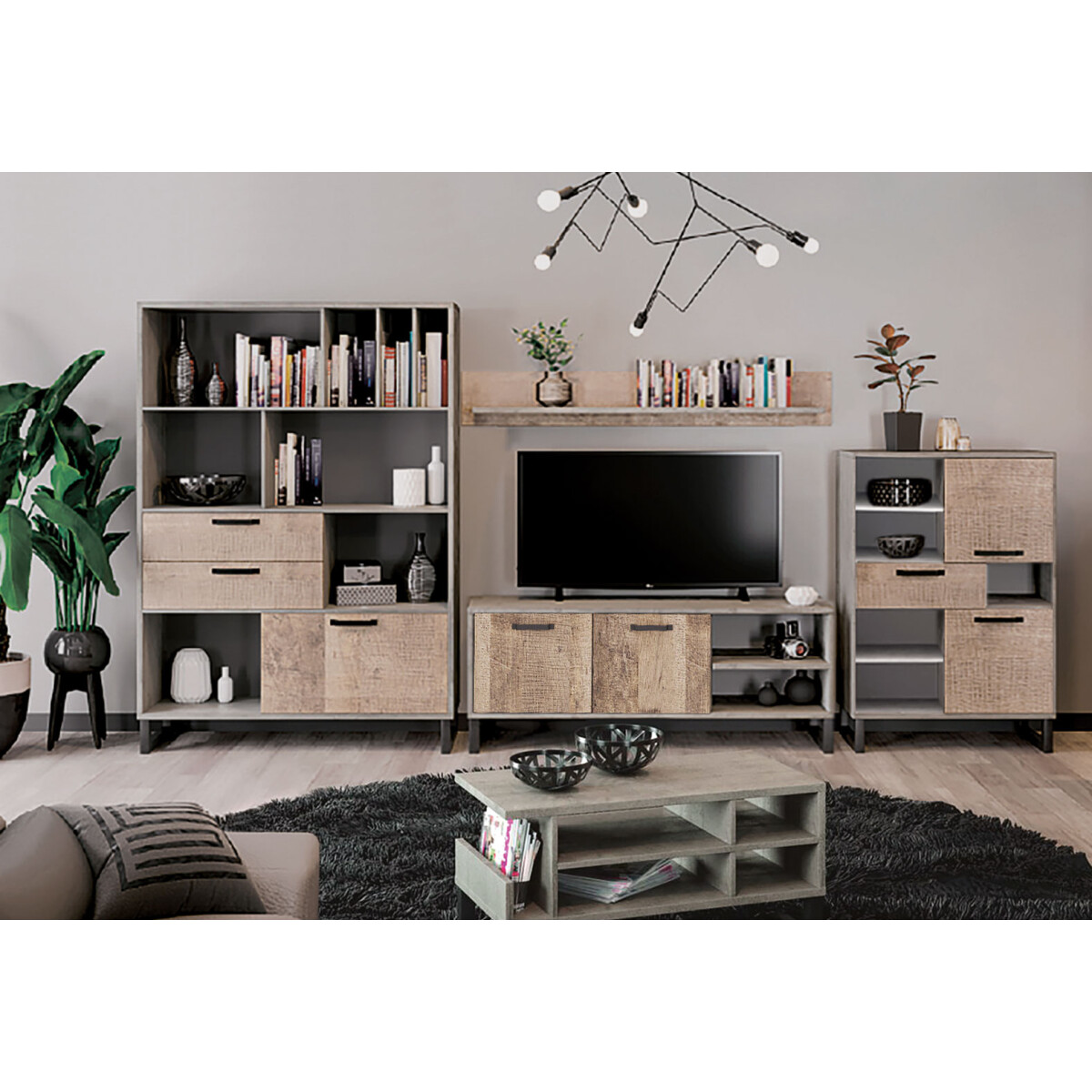 

Obývací sestava 3.5 m šedá / dub pískový Bari