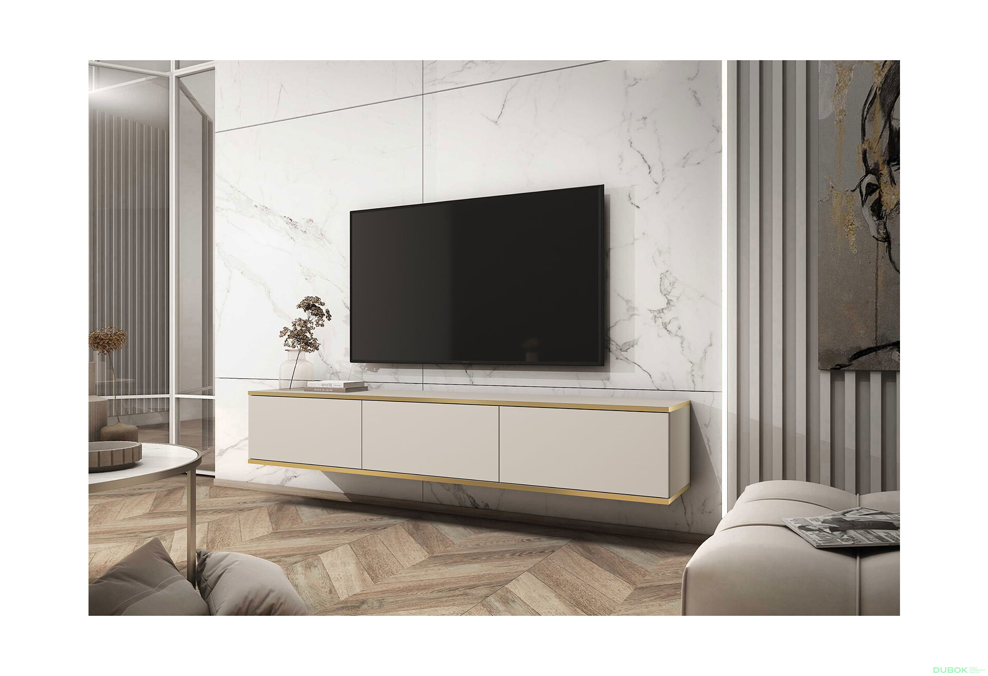 Fotografie 2 - TV stolek RTV 175 béžový Oro