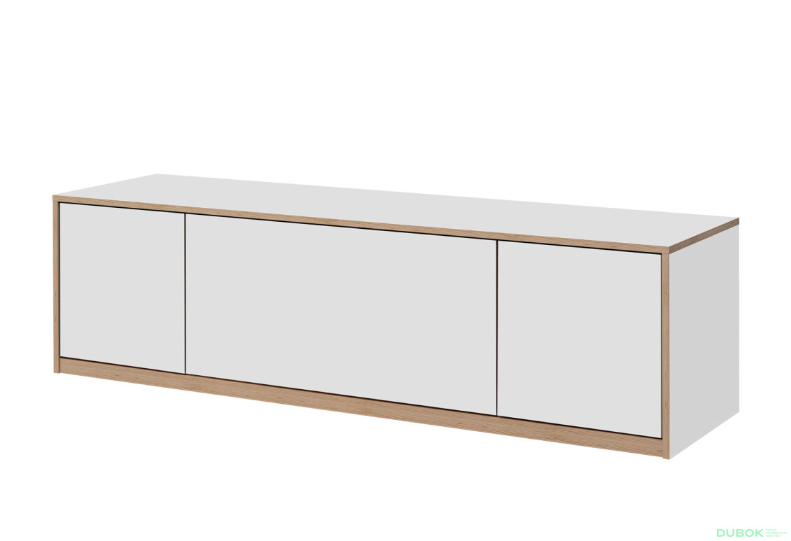 TV stolek 2d1k bílý Complex - Fotografie 1 Fotografie 1 - TV stolek 2d1k bílý Complex