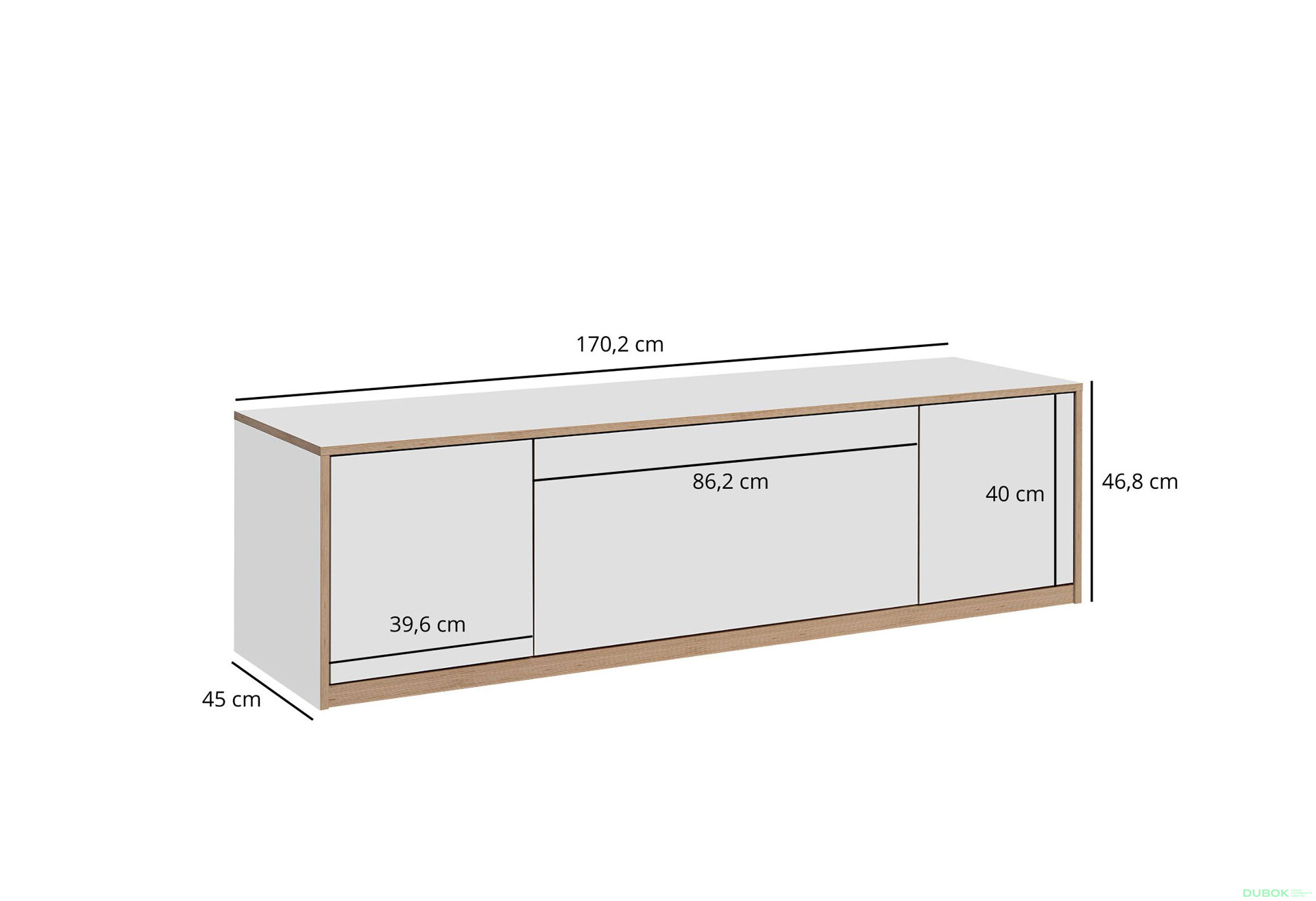 TV stolek 2d1k bílý Complex - Fotografie 6 Fotografie 6 - TV stolek 2d1k bílý Complex