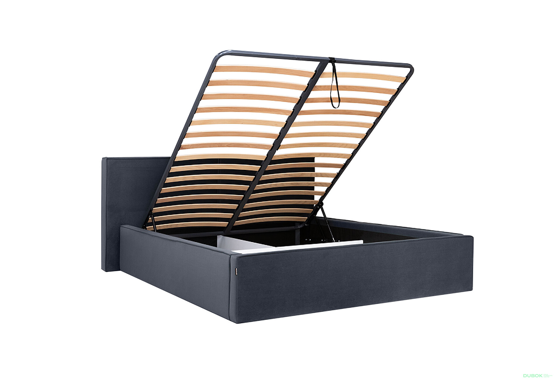 Fotografie 3 - Postel 1,6x2,0 s výklopným roštem, grafit (Royal Velvet 21) Duo