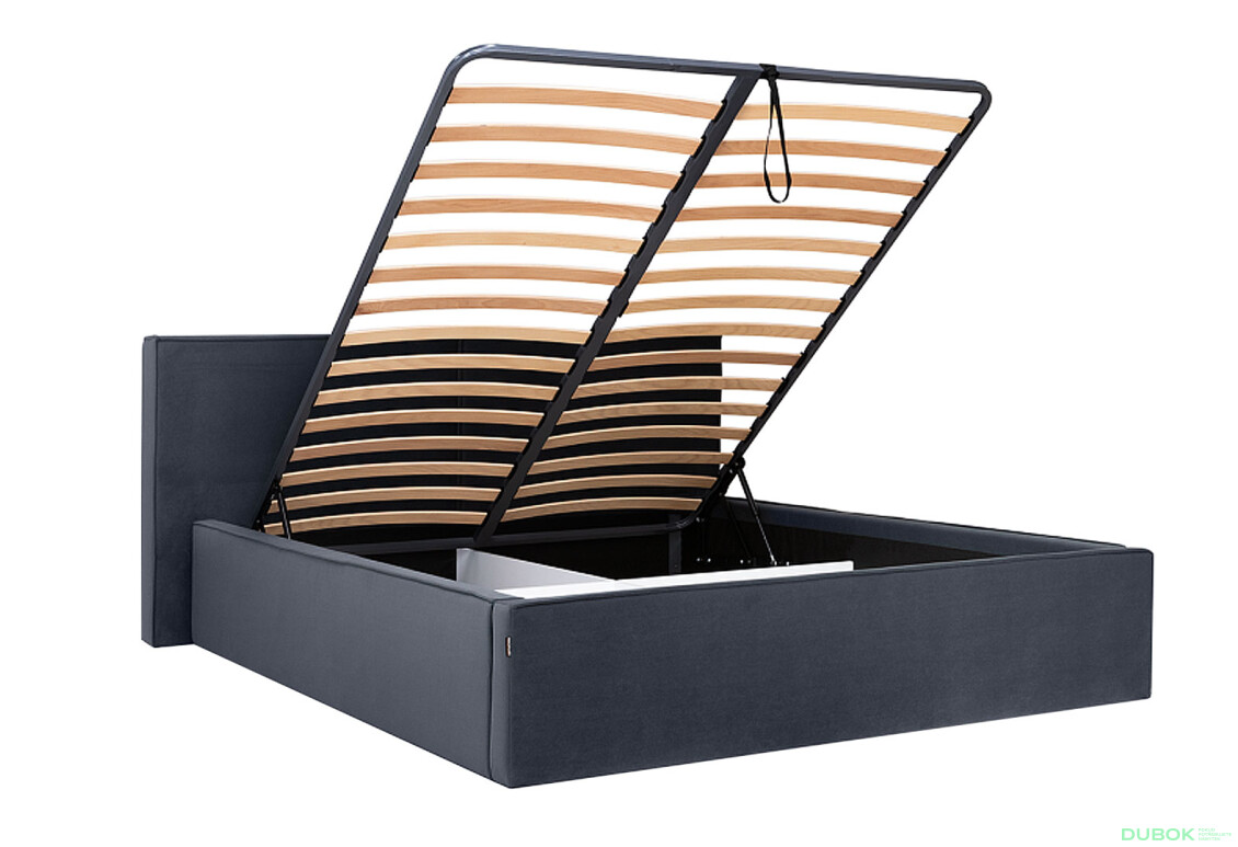 Fotografie 3 - Postel 1,6x2,0 s výklopným roštem, grafit (Royal Velvet 21) Duo