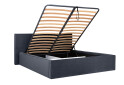 Fotografie 3 - Postel 1,6x2,0 s výklopným roštem, grafit (Royal Velvet 21) Duo