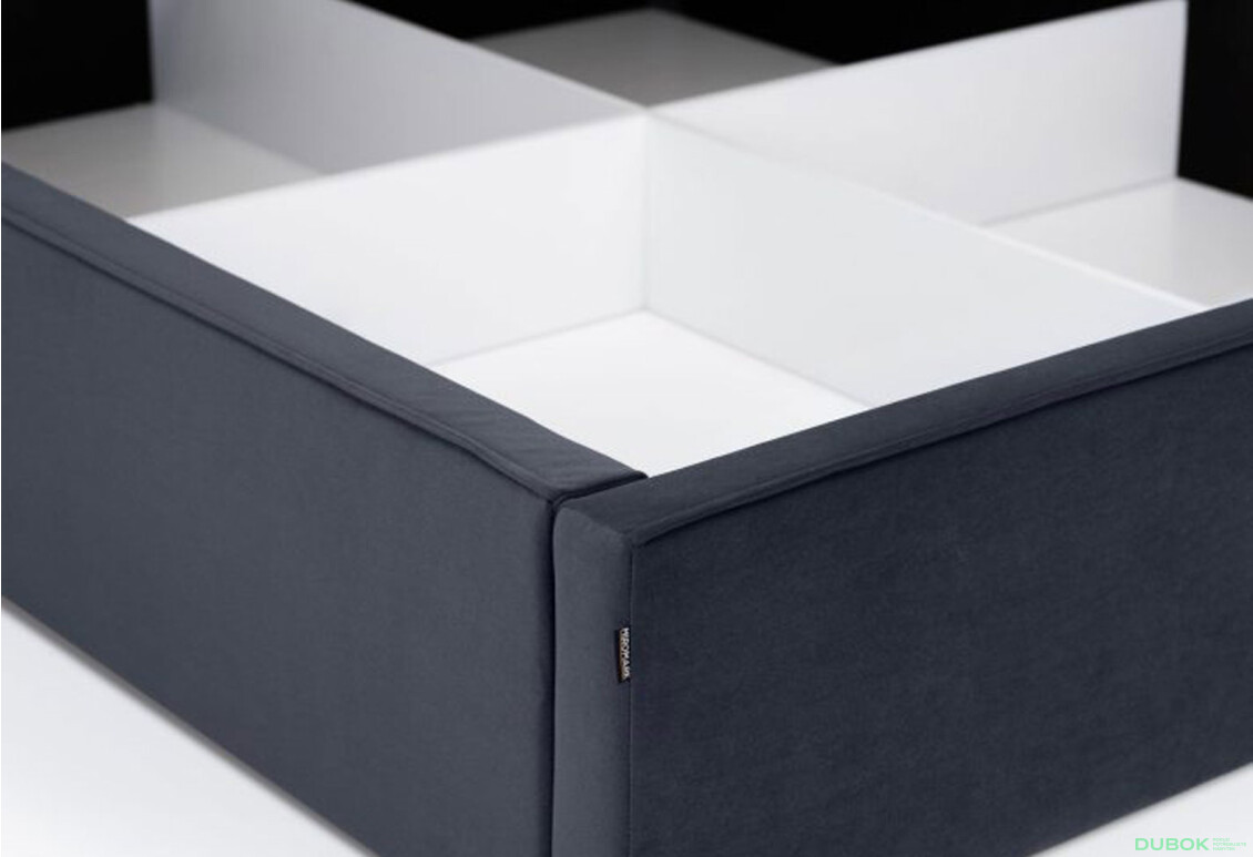 Fotografie 6 - Postel 1,6x2,0 s výklopným roštem, grafit (Royal Velvet 21) Duo