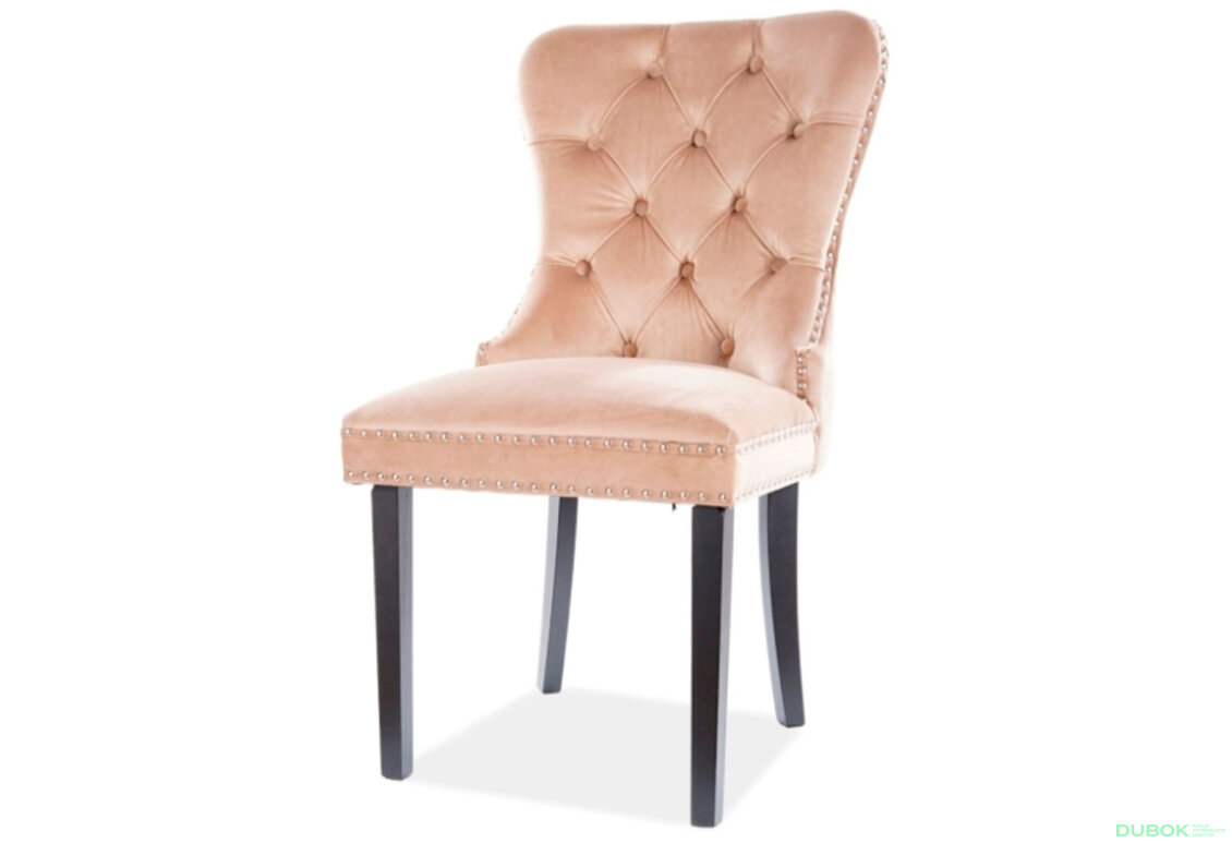 Židle August Velvet béžový Bluvel 28, dřevo, černý