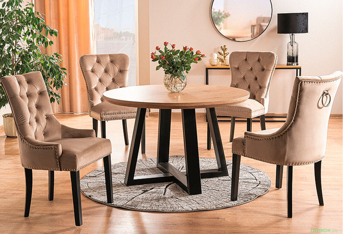 Fotografie 4 - Židle August Velvet béžový Bluvel 28, dřevo, černý