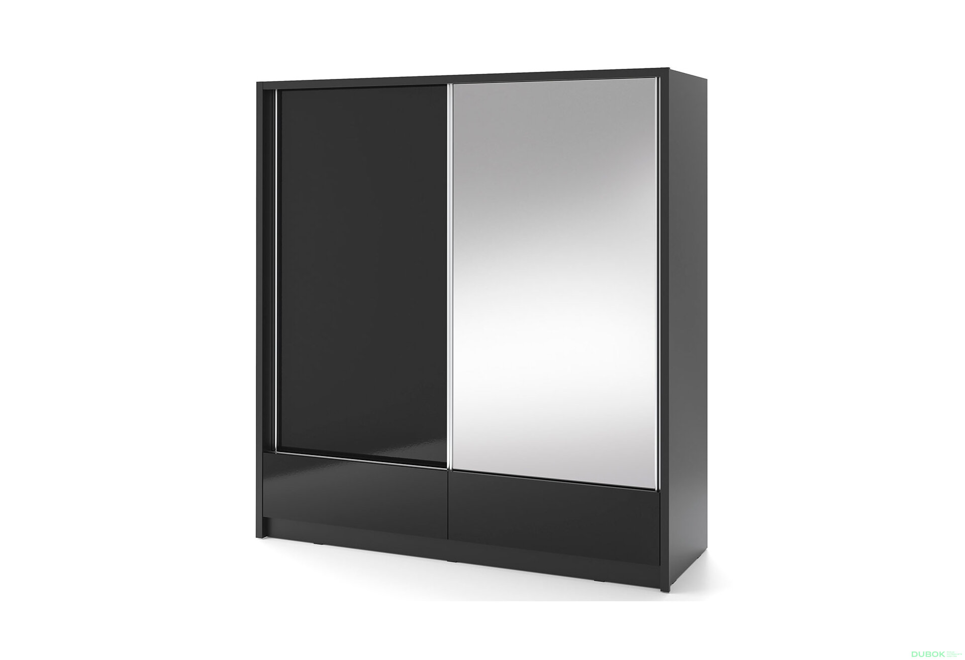 Fotografie 1 - Skříň Aria I 200 černá / černý lesk