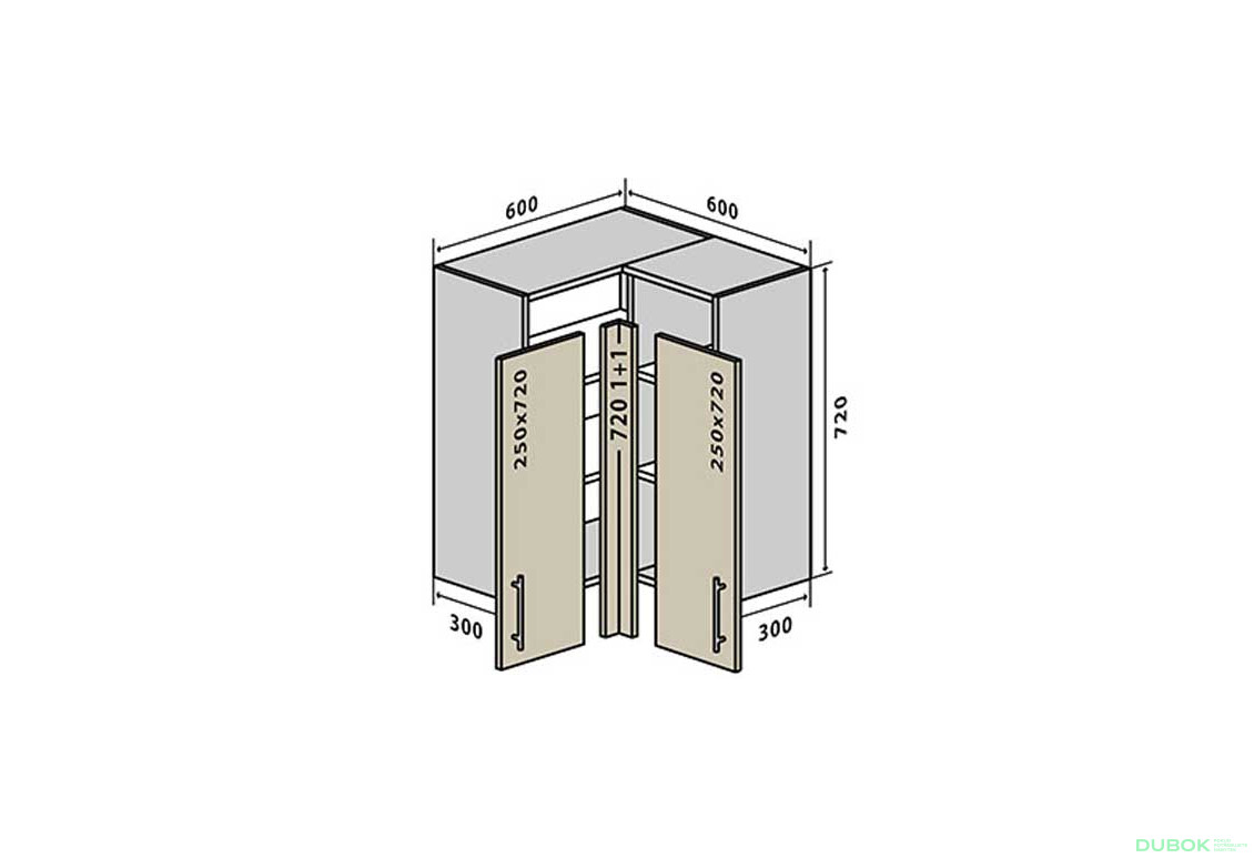 V18 Rohová skříňka 60x60 Interno Luxe