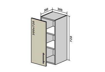 B2 Skříňka 1D 30 Interno Luxe