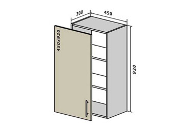 V44 Skříňka 1D 45 Interno Luxe