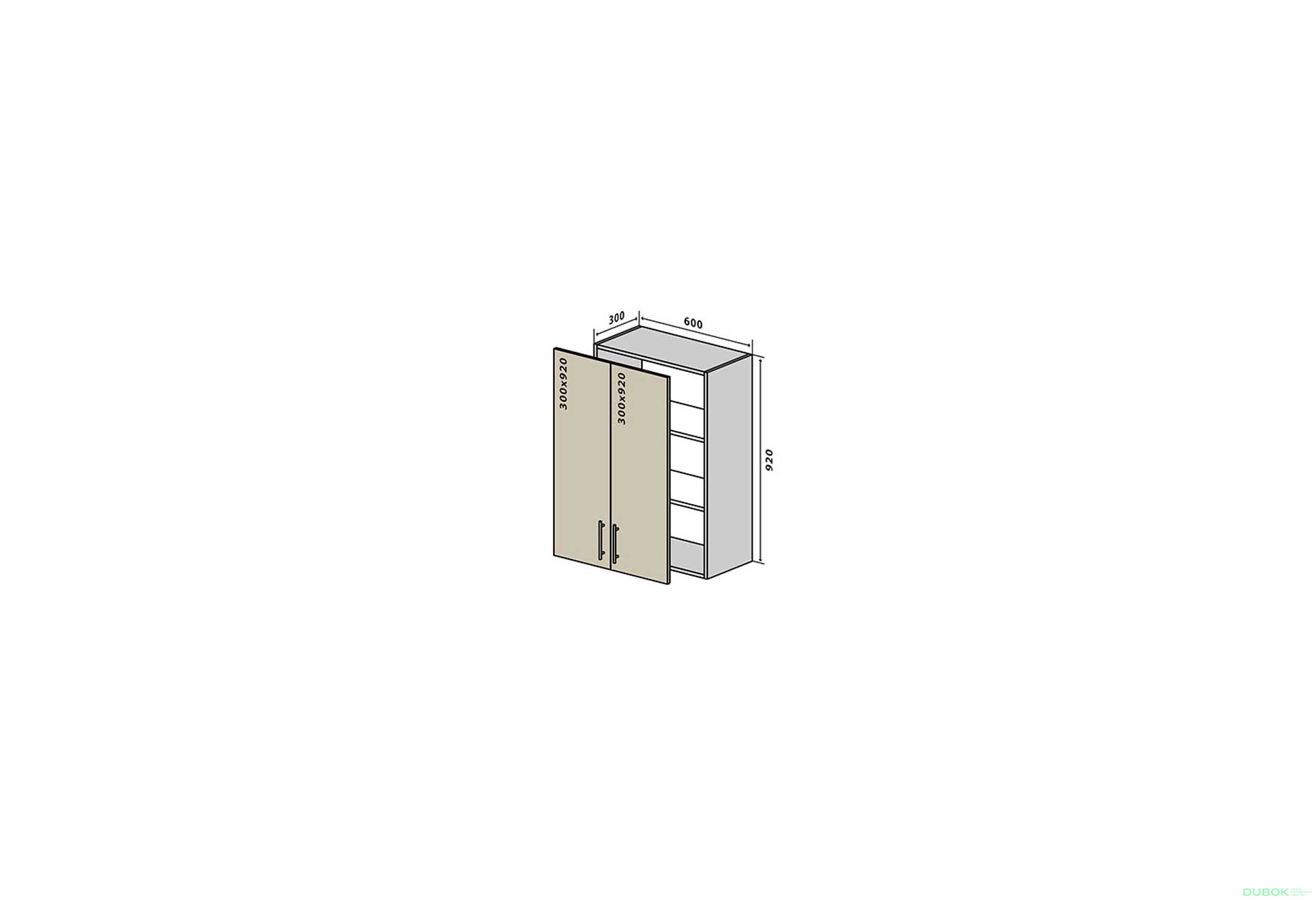 Fotografie 1 - V46 Skříňka 2D 60 Interno Luxe