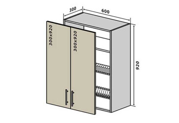 V47 Skříňka 2D 60 Sušák Interno Luxe