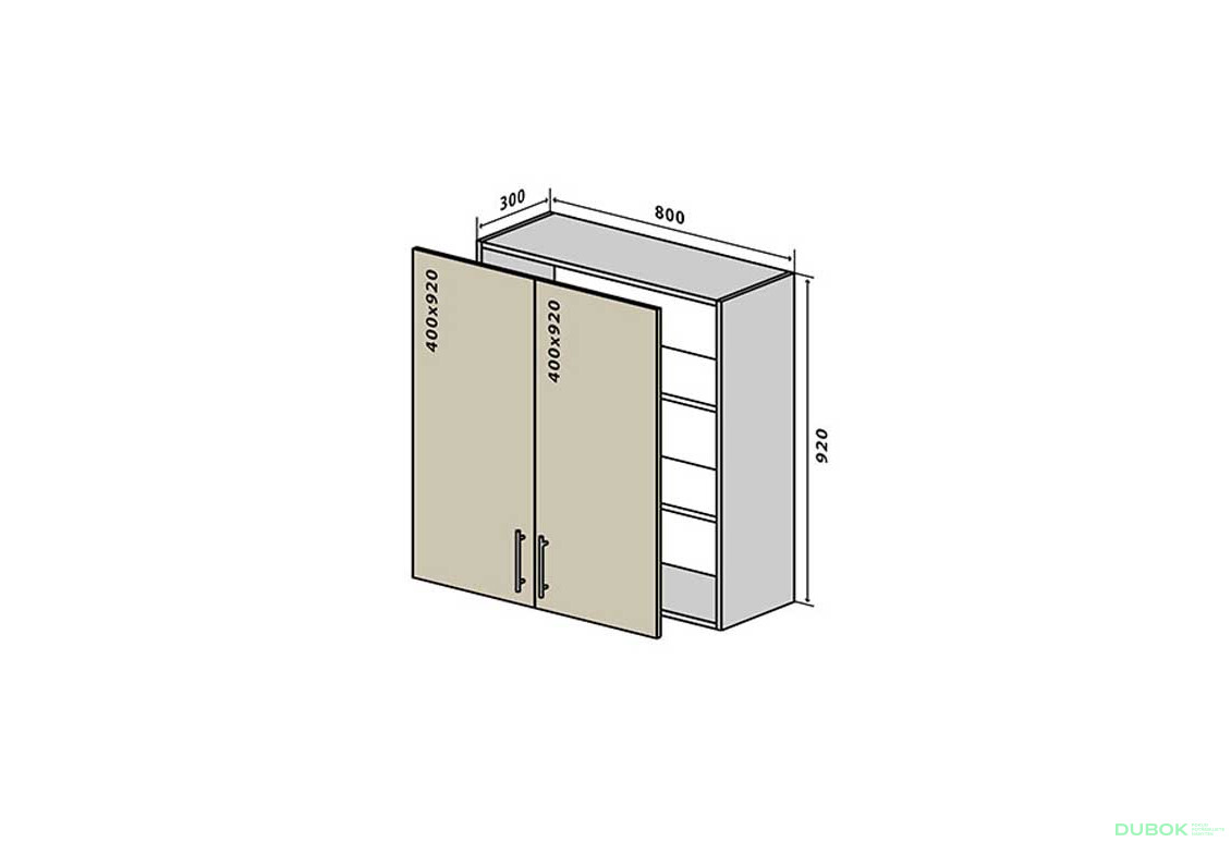 V48 Skříňka 2D 80 Interno Luxe