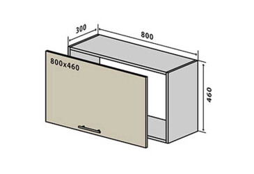 V51 Skříňka nad digestoř 80 Interno Luxe