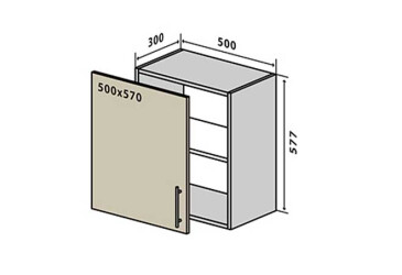 V52 Skříňka 1D 50 Interno Luxe