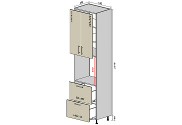 N21 Skříň 2D2Š 234 New Interno Glaňec Luxe