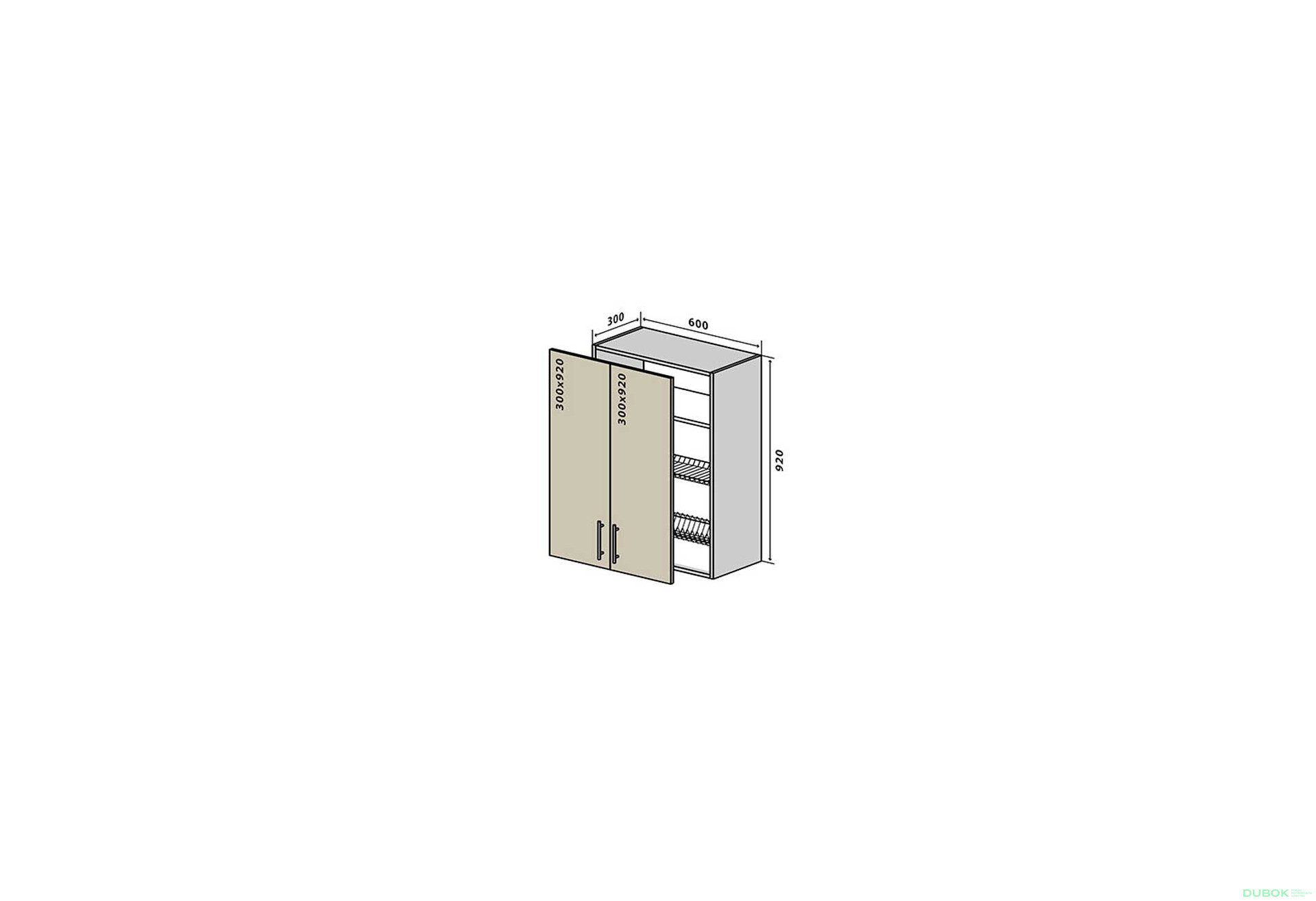 Fotografie 1 - V47 Skříňka 2D 60 Sušák Interno Glaňec Luxe