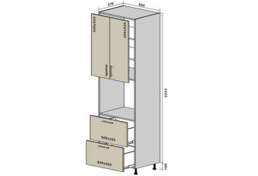 N21 Skříň 2D2Š 233 Interno Glaňec Luxe