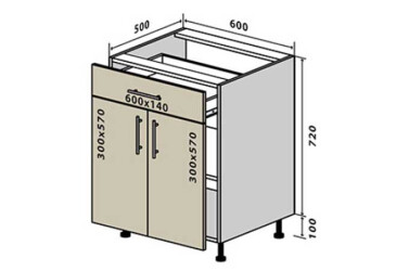 N30 Skříňka 1Š2D 60 Interno Glaňec Luxe