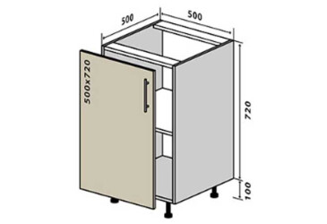 N5 Skříňka 1D 50 Interno Glaňec Luxe