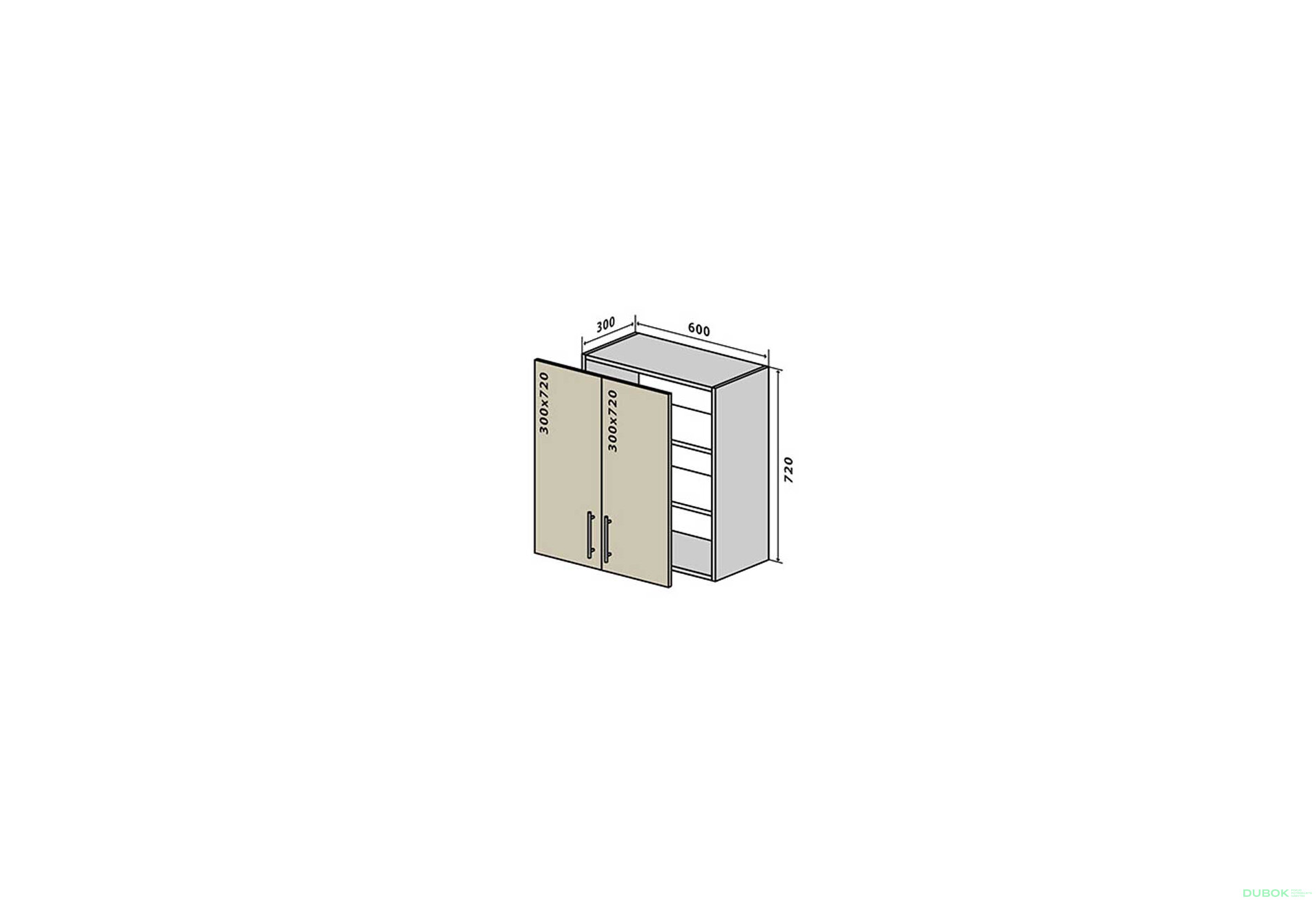 Fotografie 1 - V6 Skříňka 2D 60 Interno Glaňec Luxe